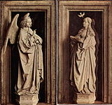 The Annunciation Diptych by Jan van Eyck, detail (c. 1433–1435)