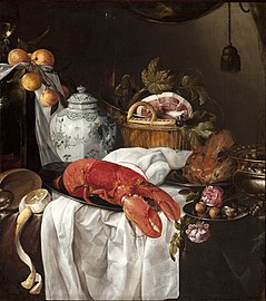 Pronk Still life with lobster, Jasper Geeraerts, 1650–1654