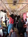 Interior view of a women-only car on a KRL Jabotabek commuter train in the Jakarta area, November 2011