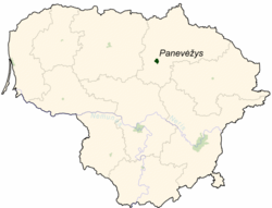 Location of Panevėžys