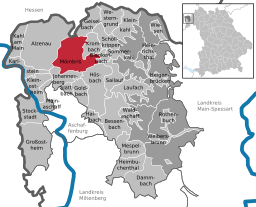 Läget för Mömbris i Landkreis Aschaffenburg