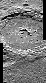 Oblique view of Moody crater