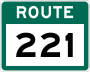 Route 221 marker