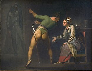 Hamlet hos sin moder, Nicolai Abildgaard, c.1778