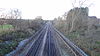 Northern Line railway embankment from a footbridge off Wyatts Farm Open Space