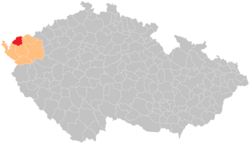 Location in the Karlovy Vary Region within the Czech Republic