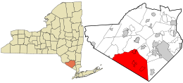 Location in Orange County and the state of New York