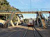 An outbound train at Ocean Avenue/CCSF Pedestrian Bridge station, 2018