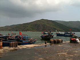 The boat docked at Quy Nhơn port