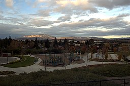 Vy över San Ramon. I förgrunden San Ramon Memorial Park, i bakgrunden Mount Diablo.