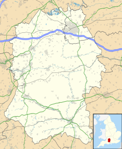 Mapa konturowa Wiltshire, na dole znajduje się punkt z opisem „Lake”