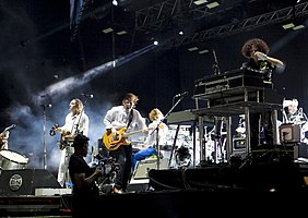 Arcade Fire performing live in 2017