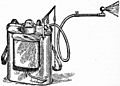 Schema di funzionamento di un nebulizzatore portatile per usi agricoli