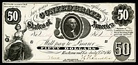 $50 (T8) Tellus, George Washington Hoyer & Ludwig (Richmond, VA) (123,564 issued)
