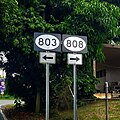 PR-803 north at PR-808 intersection in Palos Blancos, Corozal