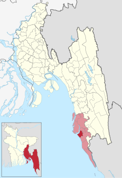 Location of Cox's Bazar Sadar