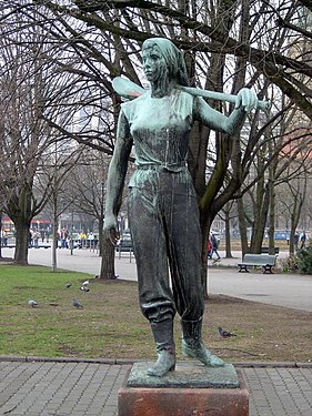 Bronze sculptor Aufbauhelferin, 1954