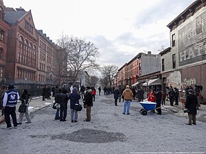 Filming the show in Brooklyn