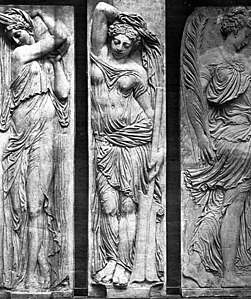 Stone reliefs of nymphs from the Fountain of the Innocents