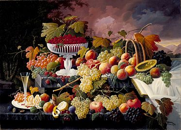 Fruit Still Life in a Landscape