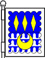 3 fusils—Per fess azure and vair ancient; three fusils in chief and a crescent in base, or; a bordure engrailed argent—Freeman of Murtle, Scotland