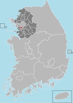 Location in South Korea