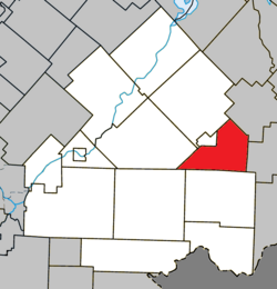 Location within Le Haut-Saint-François RCM