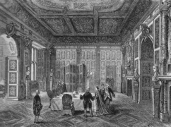 The Gilt Chamber illustrated in 1877 (while the room is depicted correctly, the artist has added imaginary figures at half scale by mistake)