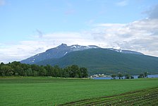 View from Gibostad towards Kistefjellet on the mainland