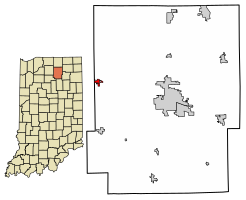 Location of Etna Green in Kosciusko County, Indiana.