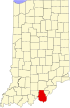 State map highlighting Harrison County