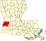 State map highlighting Beauregard Parish