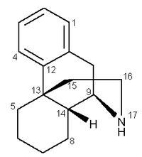 Stereo structural formula of (1R,9R,10R)morphinan