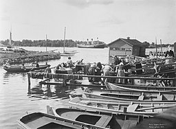 Munkholmen vid Grundsundet 1907. Foto av Signe Brander