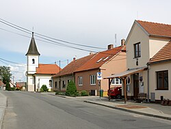 Centre of Otmarov with the Chapel of Saint Othmar and municipal office