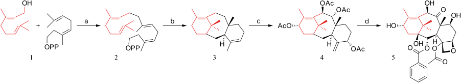 Scheme 1. Paclitaxel biosynthesis. OPP stands for pyrophosphate.