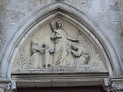 L'église, relief du tympan.