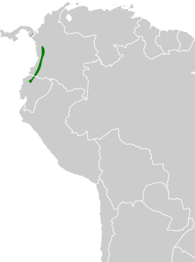 Distribución geográfica del churrín del Chocó.