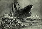 Dessin de Willy Stöwer du Titanic sombrant