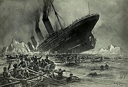 Hundimiento del RMS Titanic tras chocar con un iceberg