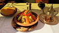 Moroccan tajine with bread and mint tea