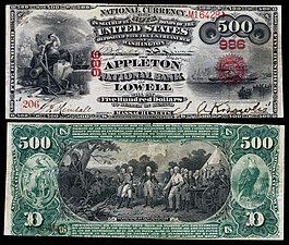 $500 Original Series Appleton National Bank Lowell, Massachusetts