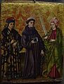 15th-century painting of St Sebastian, St Leonard and St Catherine