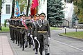 The unit conducting a military parade at the Ministry of Defence.