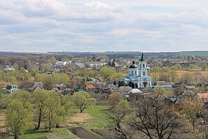 Вид на Воскресеньську церкву в Золочеві.