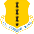 Request: Please redraw as SVG. Taken by: Serenthia New file: 17th Training Wing.svg