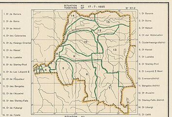 Districts of the Congo Free State in 1895. Lualaba separated from Stanley Falls