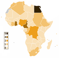 Map of African Cup of Nations championships