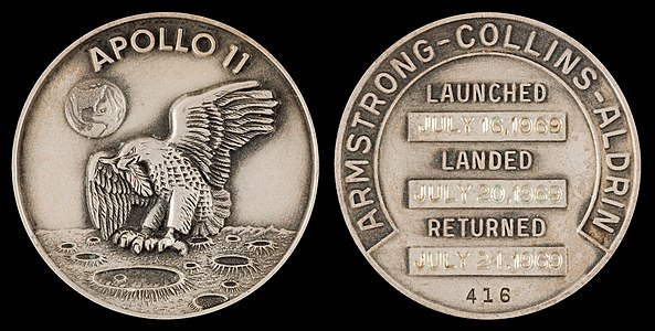 Robbins medallion of Apollo 11, by the Robbins Company