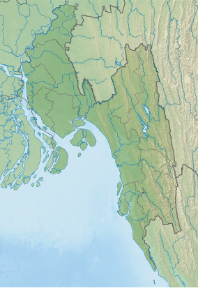 Map showing the location of Nijhum Dweep National Park